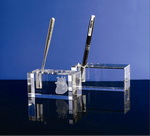 5x5x8cm rectangular crystal pen holder laser engraved