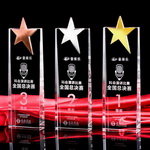 3 places crystal star trophy award