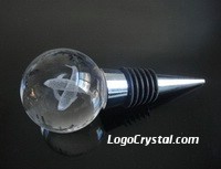 LASER ETCHED CRYSTAL WINE STOPPER ROUNDED SHAPE