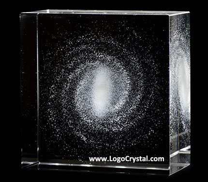 80mm (3.15 inches) 3D Laser engraved Galactic System Crystal Glass cube, a beautiful astronomical gift, and we can make custom gift also.
