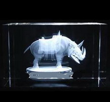 Rhino 3d laser crystal glass block