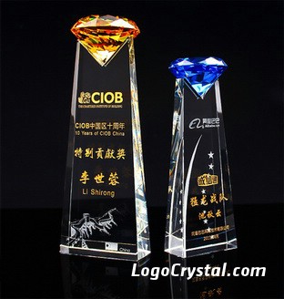 De encargo del diamante cristalino de color corporativa Premios