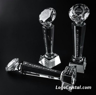 optic k9 crystal glass diamond award