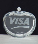 Custom Apple Crystal Paperweight