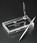 3d laser engraved crystal pen holder 12cm length