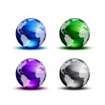 Varisized Coloreado Cristal Globos Globo Mundial