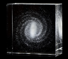 Milky Way galaxy 3d laser etched crystal glass cube