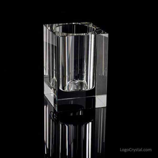Crystal Cubic Pen-holder Custom Etching Available.