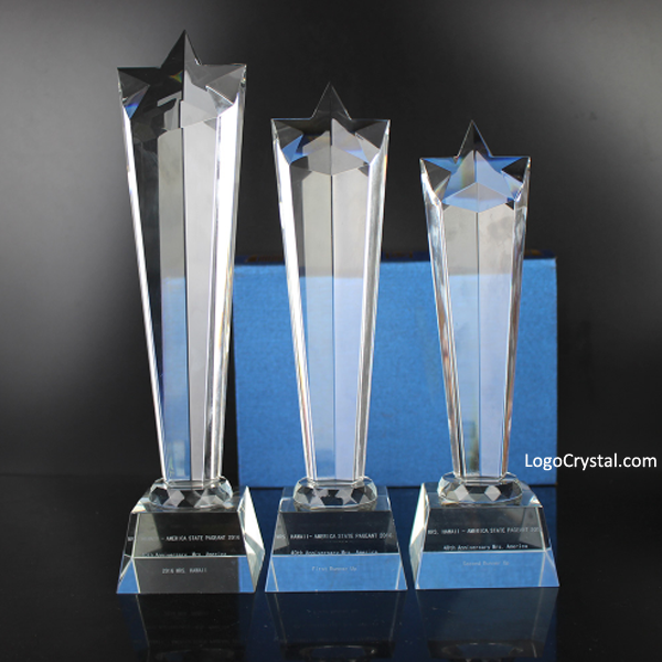 3D-Laser-geätzte Crystal Star Trophy Awards