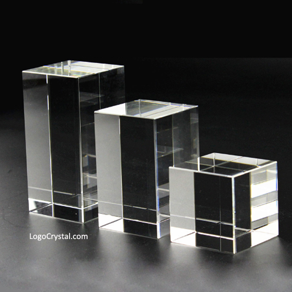 50 mm (2 pulgadas) Cristal cúbico en blanco, 50x50x80 mm (3 ") Bloque de cristal K9 rectangular, 50x50x100mm (4") Cristal óptico rectangular en blanco