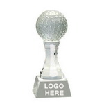 Jugador de golf 3d grabado al agua láser pisapapeles de cristal